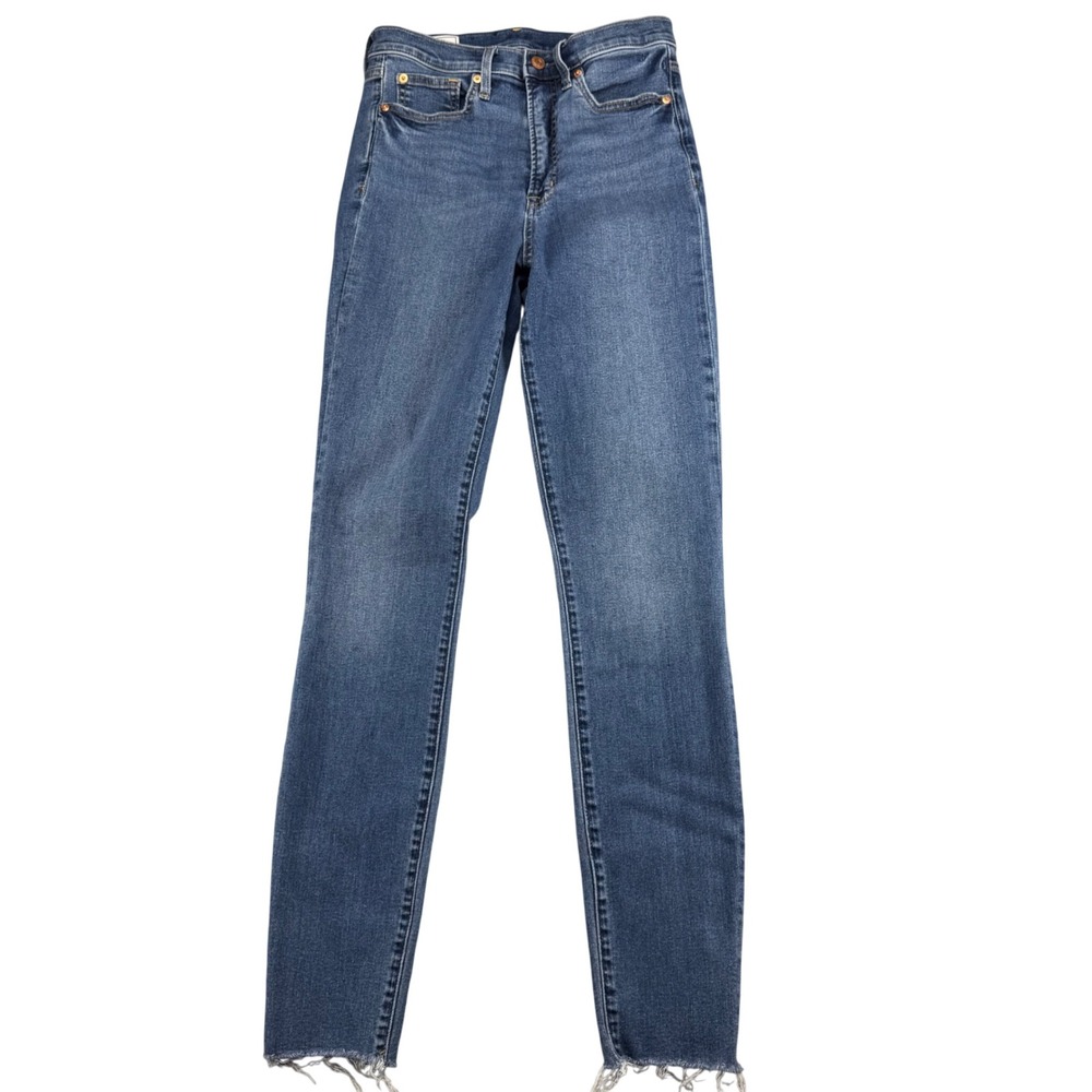 Gap True Skinny Sky High Jeans Medium Indigo Raw Hem‎ 28/6 Long